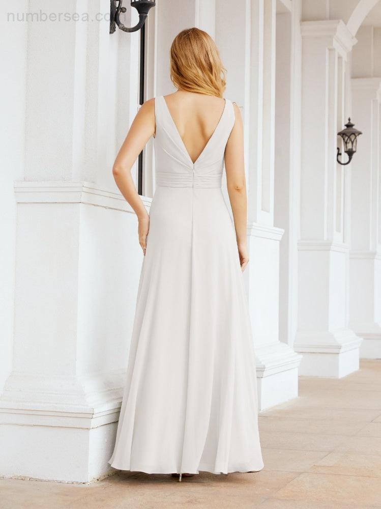 Numbersea Bridesmaid Dresses for Wedding Ruffles Long Formal Prom Gowns 28039