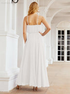 Numbersea  Halter Long Bridesmaid Dresses Formal A line Juniors Dress 28029