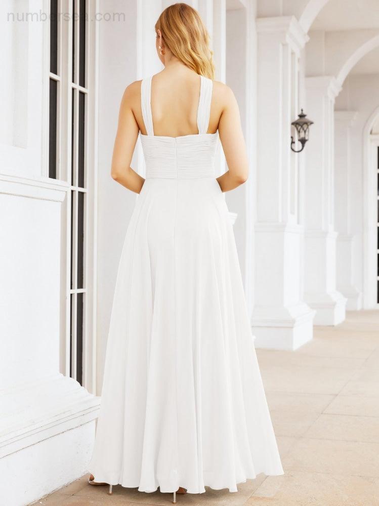 Numbersea Crisscross Halter Bridesmaid Dresses for Party Wedding Evening Prom Maxi Ball Gowns 28053