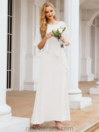Numbersea Formal Party Gown Dress Long Mother of The Bride Dresses with Ruffle Cape 28026