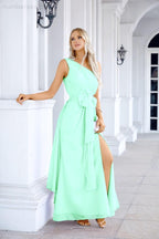Ladies Chiffon One Shoulder Bridesmaid Evening Dress Wedding Party Evening Dress 28133