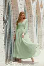 Numbersea Bridesmaid Dress Chiffon Formal Party Dress Evening Dress 28016