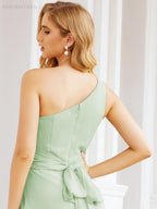 Numbersea One Shoulder Bridesmaid Dresses Long Formal Prom Gowns 28048