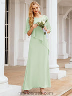 Numbersea Formal Party Gown Dress Long Mother of The Bride Dresses with Ruffle Cape 28026