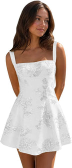 White floral lace corset mini dress main color view
