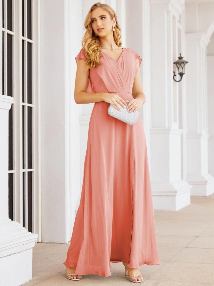 Numbersea Bridesmaid Dresses Cape Formal Prom Dress Open Back Gowns for Mother of The Bride 28058