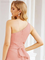 Numbersea One Shoulder Bridesmaid Dresses Long Formal Prom Gowns 28048