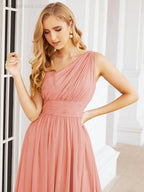 Numbersea One Shoulder Bridesmaid Dresses Long Maxi Formal Evening Party Prom Gowns 28061