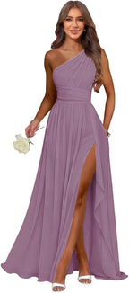 Wisteria one shoulder chiffon formal dress main color view