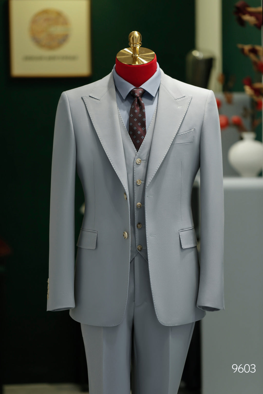 Diberon Men's Wedding Dress Business Formal Three-piece Slim Groomsman Groom Wedding Dress  9603