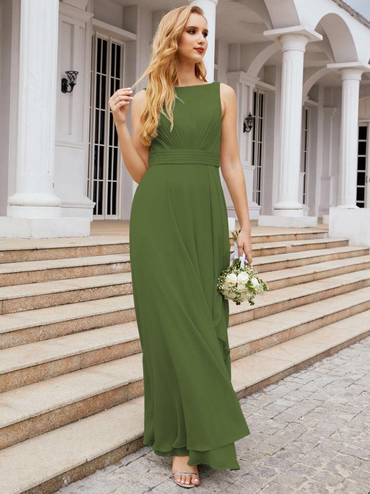 Numbersea Bridesmaid Dresses for Wedding Ruffles Long Formal Prom Gowns 28039