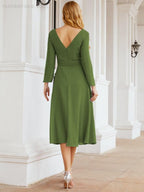 Bridesmaid Dress V-Back Waist Belt Mother of the Bride Wedding Guest 28031
