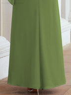 Numbersea Formal Party Gown Dress Long Mother of The Bride Dresses with Ruffle Cape 28026