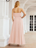Numbersea  Halter Long Bridesmaid Dresses Formal A line Juniors Dress 28029