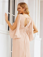 Numbersea Bridesmaid Dresses with Split for Wedding Party Flutter Sleeves 28045