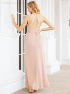 Numbersea Spaghetti Strap Bridesmaid Dresses V-Neck Long A-Line Formal Prom Gowns 28063