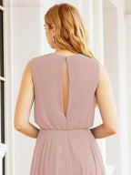 Numbersea Sleeveless Long Bridesmaid Dress A line Formal Evening Prom Gown 28025