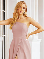 Numbersea Women's One Shoulder Formal Prom Gowns for Mother of The Bride Side Slit Bridesmaid Dresses 28052