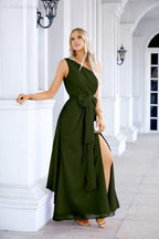 Ladies Chiffon One Shoulder Bridesmaid Evening Dress Wedding Party Evening Dress 28133