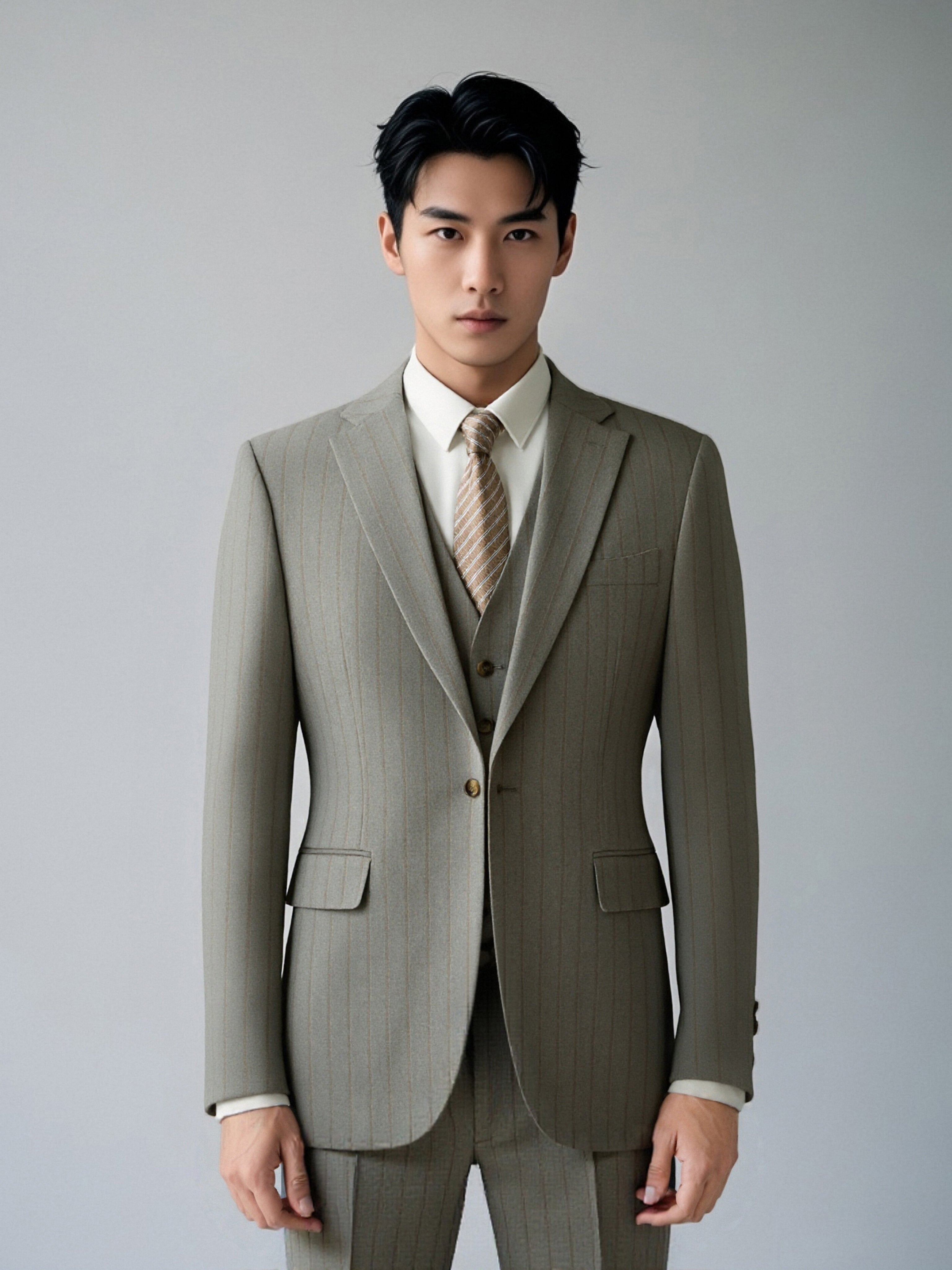 Diberon Men's Wedding Dress Business Formal Three-piece Slim Groomsman Groom Wedding Dress 9801