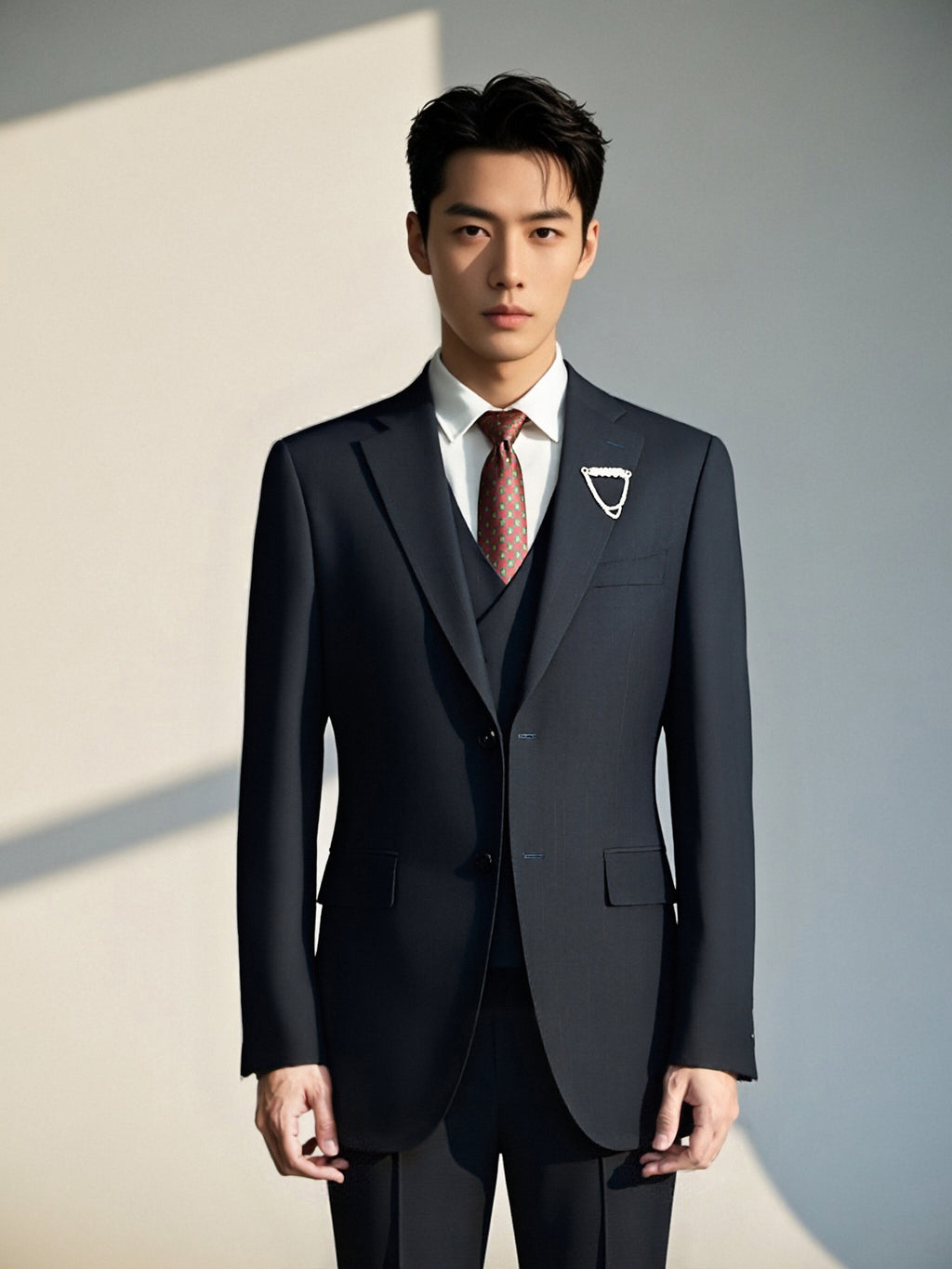 Diberon Men's Wedding Dress Business Formal Three-piece Slim Groomsman Groom Wedding Dress 9803