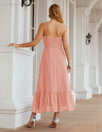 Numbersea  Spaghetti Strap Chiffon Bridesmaid Dress Ankle Length Formal A Line Cocktail Party Homecoming Dress for Juniors  SEA28028