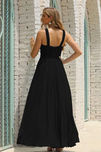 Numbersea Women Halter Chiffon Bridesmaid Dress A-line Long Formal Prom Gown SEA28015