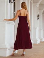 Numbersea  Spaghetti Strap Chiffon Bridesmaid Dress Ankle Length Formal A Line Cocktail Party Homecoming Dress for Juniors  SEA28028