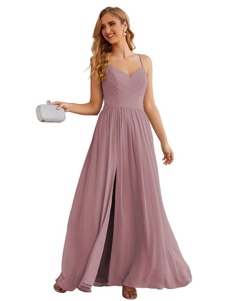 Numbersea Spaghetti Strap Bridesmaid Dresses Long Formal Party Prom Gowns 28060
