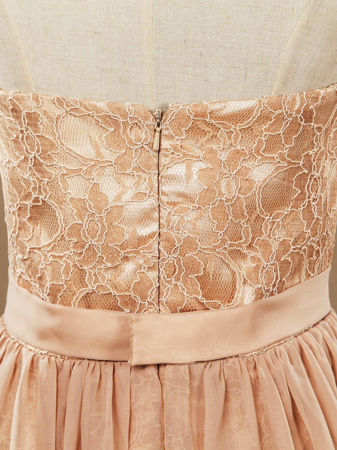 Numbersea Sheath Column Strapless Cocktail Party Prom Dress Short Lace match Long Chiffon Flap
