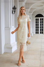 Ladies embroidery short-sleeved Chinese style short evening dress party wedding shopping evening dress 28105