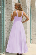 Numbersea Women Halter Chiffon Bridesmaid Dress A-line Long Formal Prom Gown SEA28015