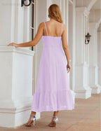Numbersea  Spaghetti Strap Chiffon Bridesmaid Dress Ankle Length Formal A Line Cocktail Party Homecoming Dress for Juniors  SEA28028