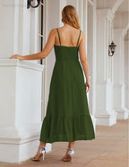 Numbersea  Spaghetti Strap Chiffon Bridesmaid Dress Ankle Length Formal A Line Cocktail Party Homecoming Dress for Juniors  SEA28028