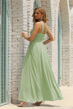 Numbersea Women Halter Chiffon Bridesmaid Dress A-line Long Formal Prom Gown SEA28015