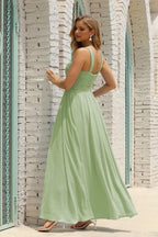 Numbersea Women Halter Chiffon Bridesmaid Dress A-line Long Formal Prom Gown SEA28015