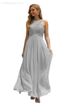 Numbersea Women Halter Chiffon Bridesmaid Dress A-line Long Formal Prom Gown SEA28015