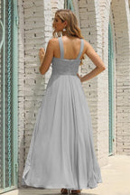 Numbersea Women Halter Chiffon Bridesmaid Dress A-line Long Formal Prom Gown SEA28015
