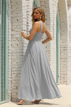 Numbersea Women Halter Chiffon Bridesmaid Dress A-line Long Formal Prom Gown SEA28015