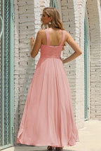 Numbersea Women Halter Chiffon Bridesmaid Dress A-line Long Formal Prom Gown SEA28015