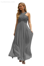 Numbersea Women Halter Chiffon Bridesmaid Dress A-line Long Formal Prom Gown SEA28015