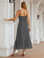Numbersea  Spaghetti Strap Chiffon Bridesmaid Dress Ankle Length Formal A Line Cocktail Party Homecoming Dress for Juniors  SEA28028