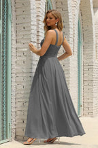 Numbersea Women Halter Chiffon Bridesmaid Dress A-line Long Formal Prom Gown SEA28015