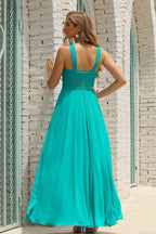 Numbersea Women Halter Chiffon Bridesmaid Dress A-line Long Formal Prom Gown SEA28015