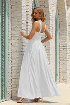 Numbersea Women Halter Chiffon Bridesmaid Dress A-line Long Formal Prom Gown SEA28015