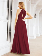 Numbersea Halter Sleeveless Bridesmaid Dresses Long for Party Wedding Evening 28054