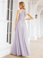 Numbersea Halter Sleeveless Bridesmaid Dresses Long for Party Wedding Evening 28054