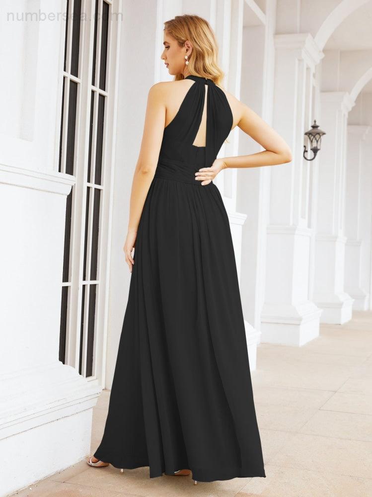 Numbersea Halter Sleeveless Bridesmaid Dresses Long for Party Wedding Evening 28054