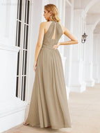 Numbersea Halter Sleeveless Bridesmaid Dresses Long for Party Wedding Evening 28054
