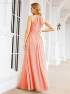 Numbersea Halter Sleeveless Bridesmaid Dresses Long for Party Wedding Evening 28054